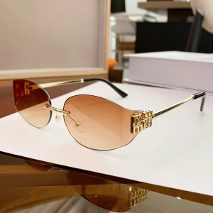 Rimless Oval Sunglasses Women UV400