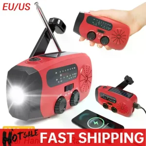 Portable LED Flashlight Multifunctional Solar Power Radio for Outdoor Survival
